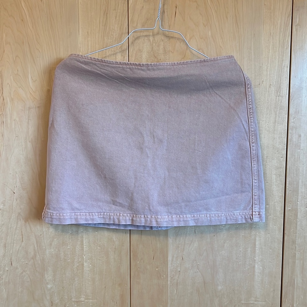 Mauve denim skirt